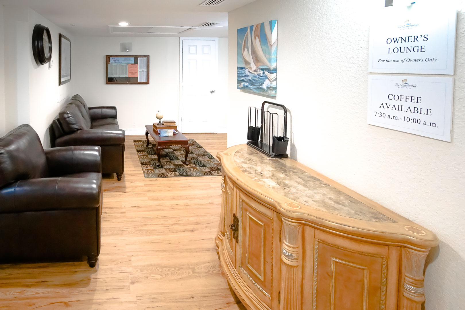 An Owners lounge at VRI's Ft. Lauderdale Beach Resort in Florida.